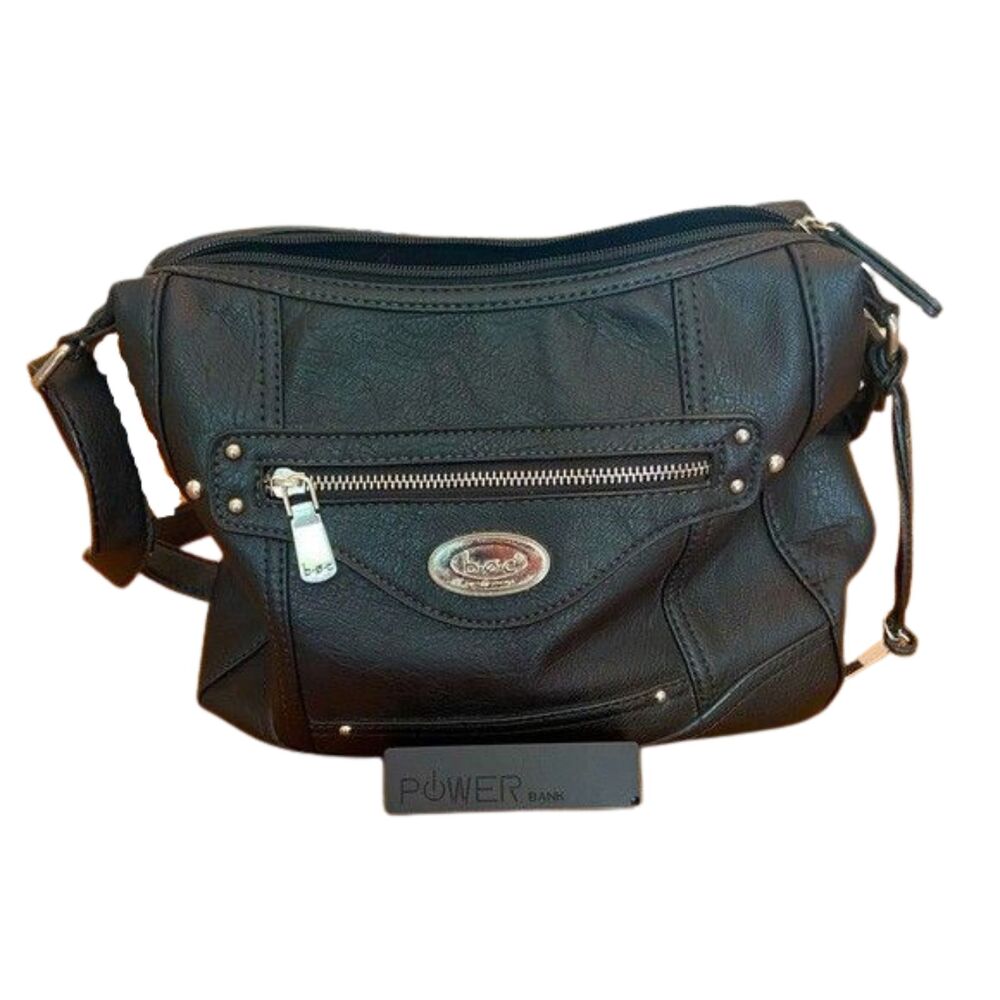 BOC Black Crossbody Bag w/ Built-In Phone Charger USB Pocket Pre-Owned
